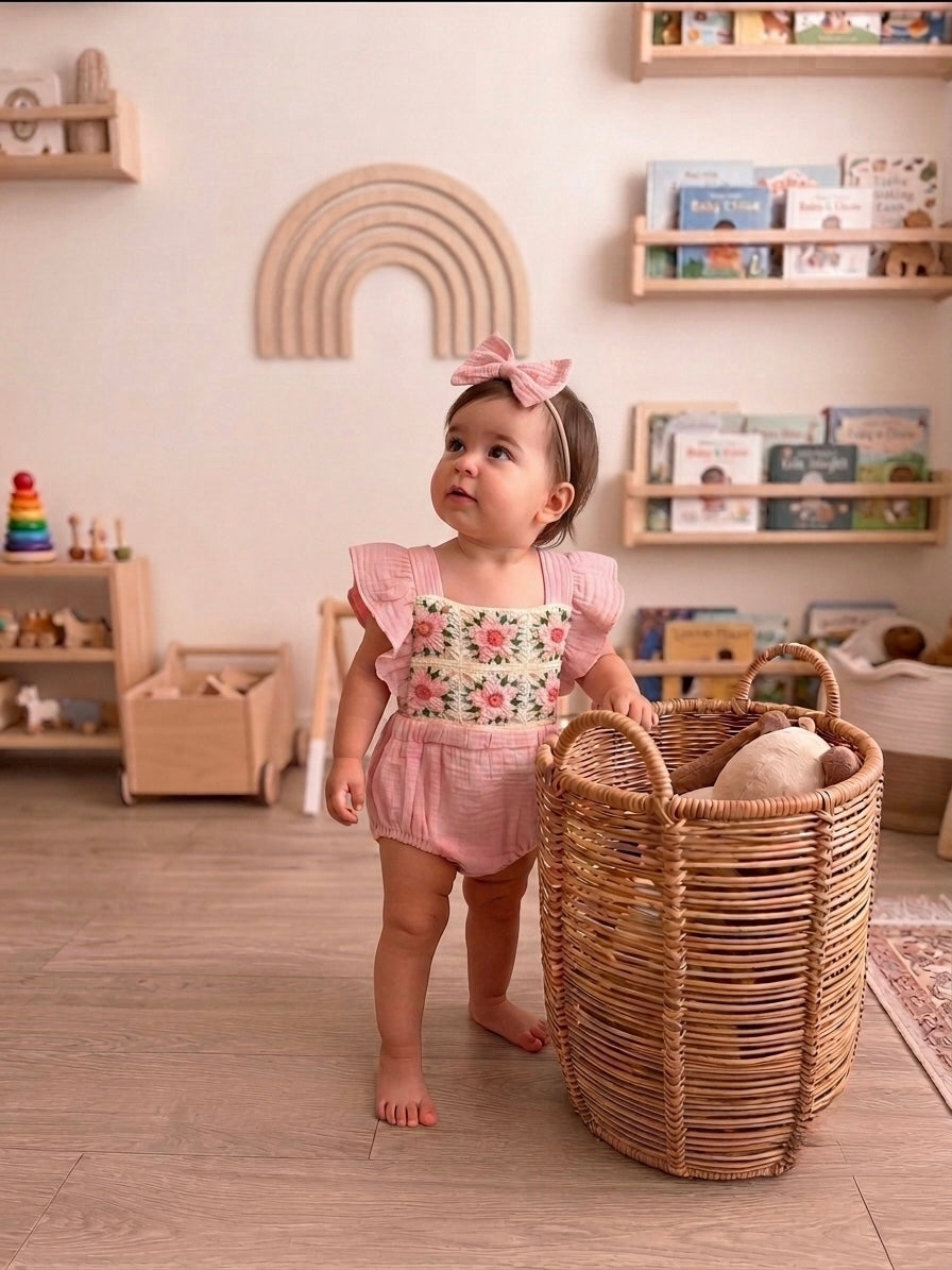 Daisy Crochet Romper Set