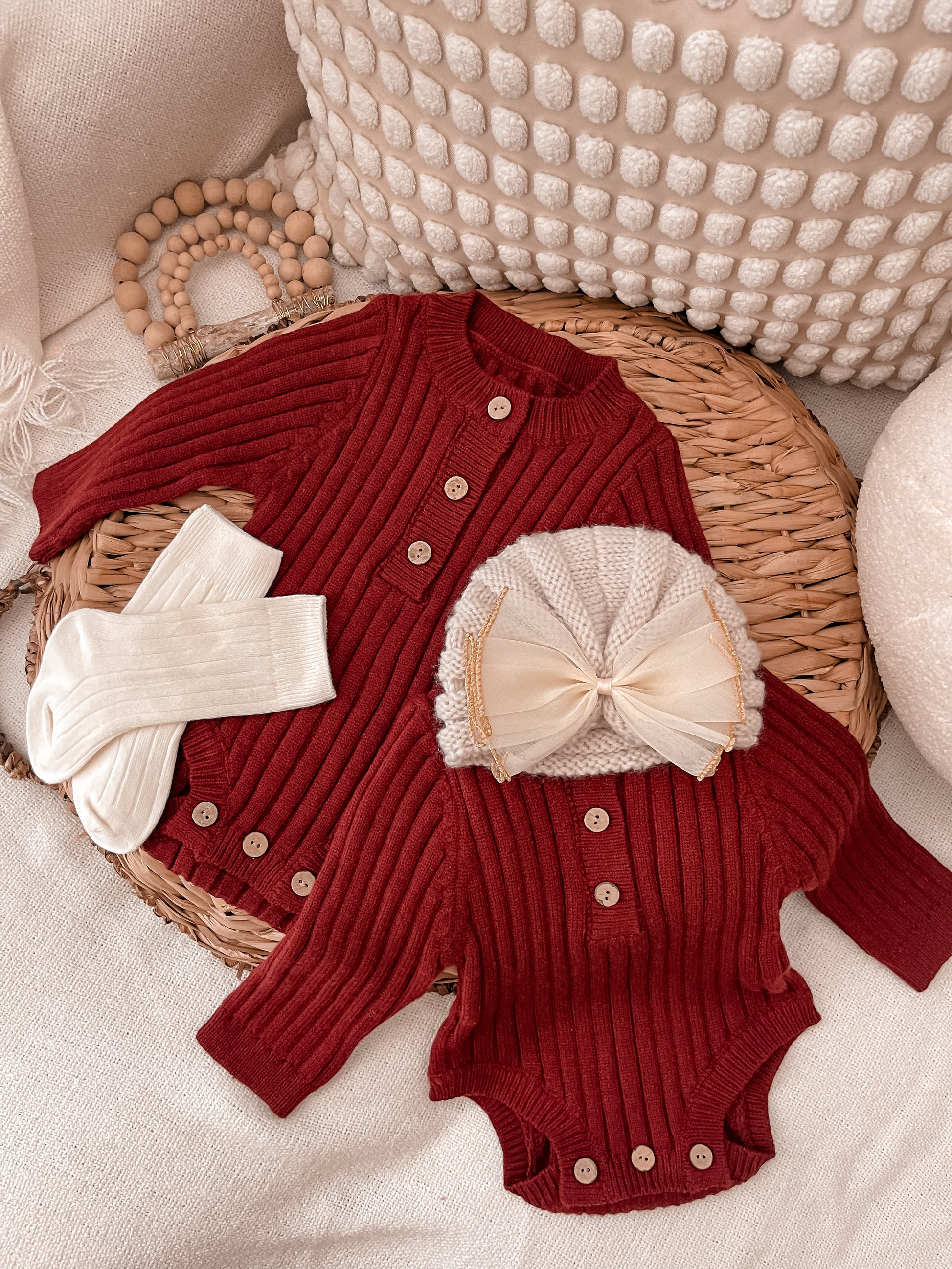 Burgundy Baby Romper