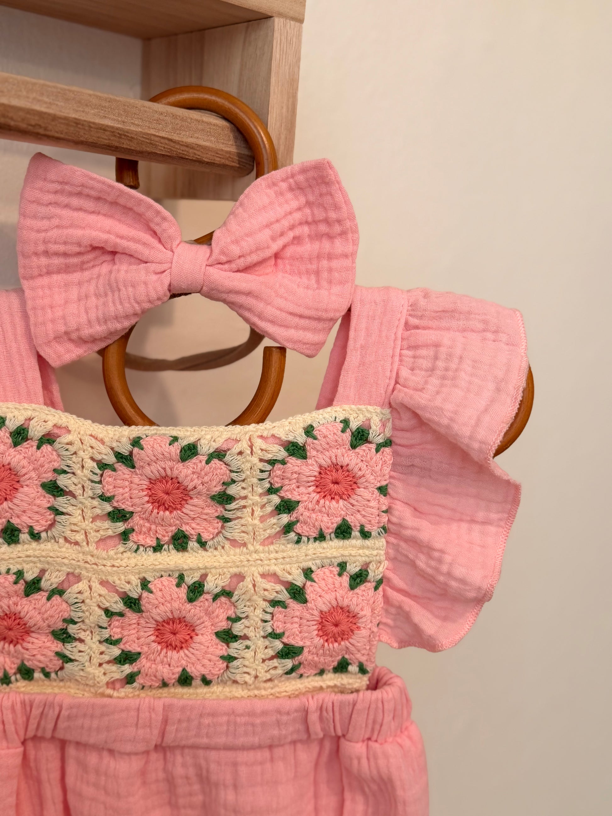 Daisy Crochet Romper Set
