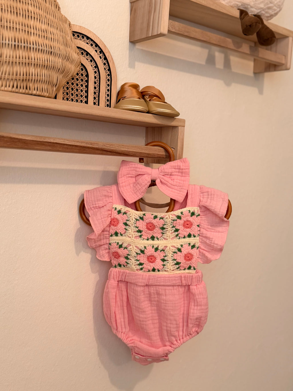 Daisy Crochet Romper Set