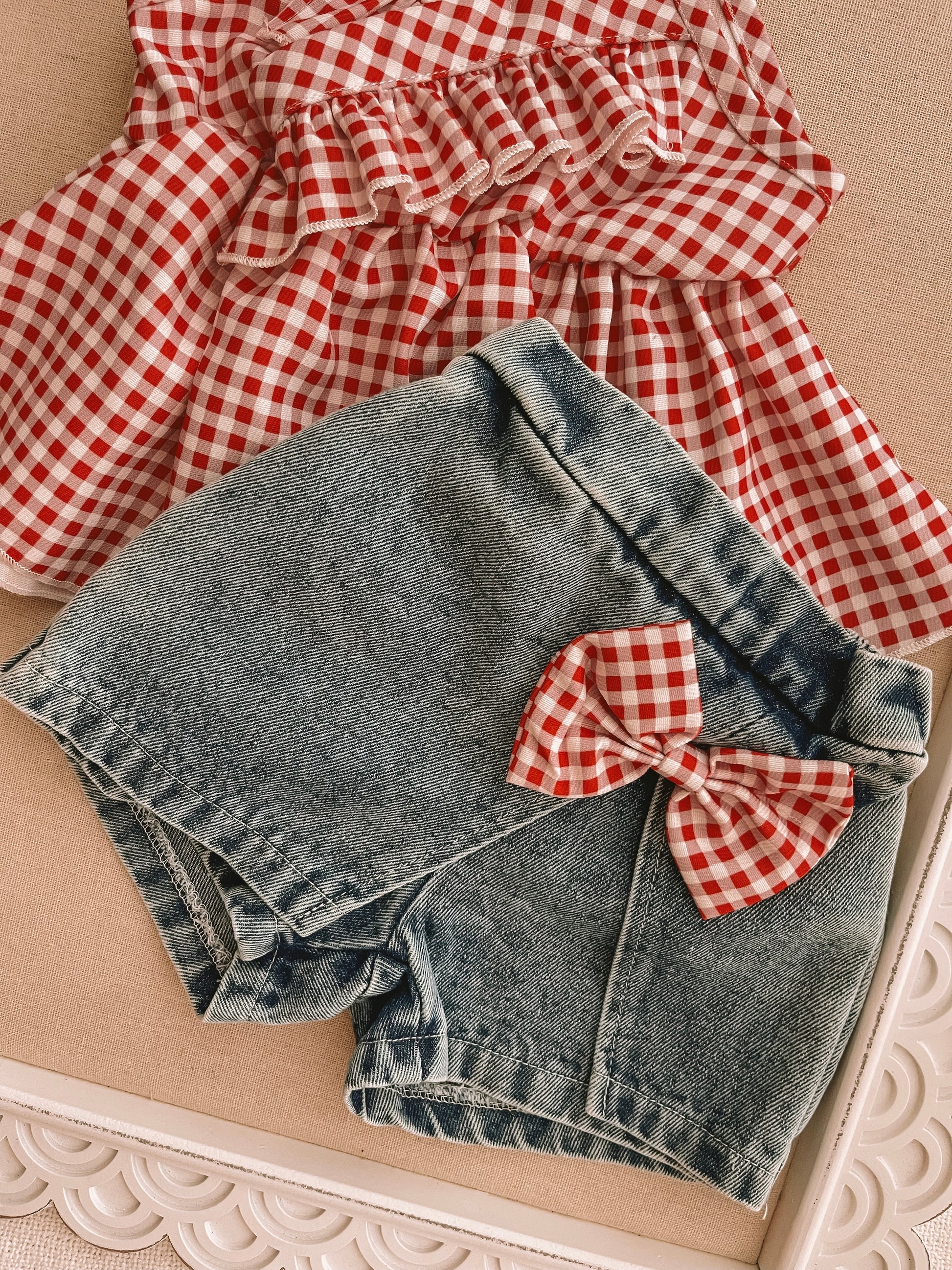 Gingham Skort Set