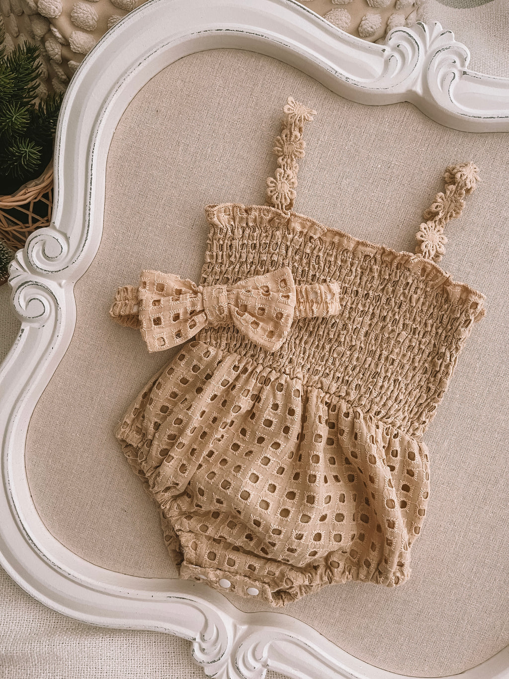 Cutie Beige Romper Set