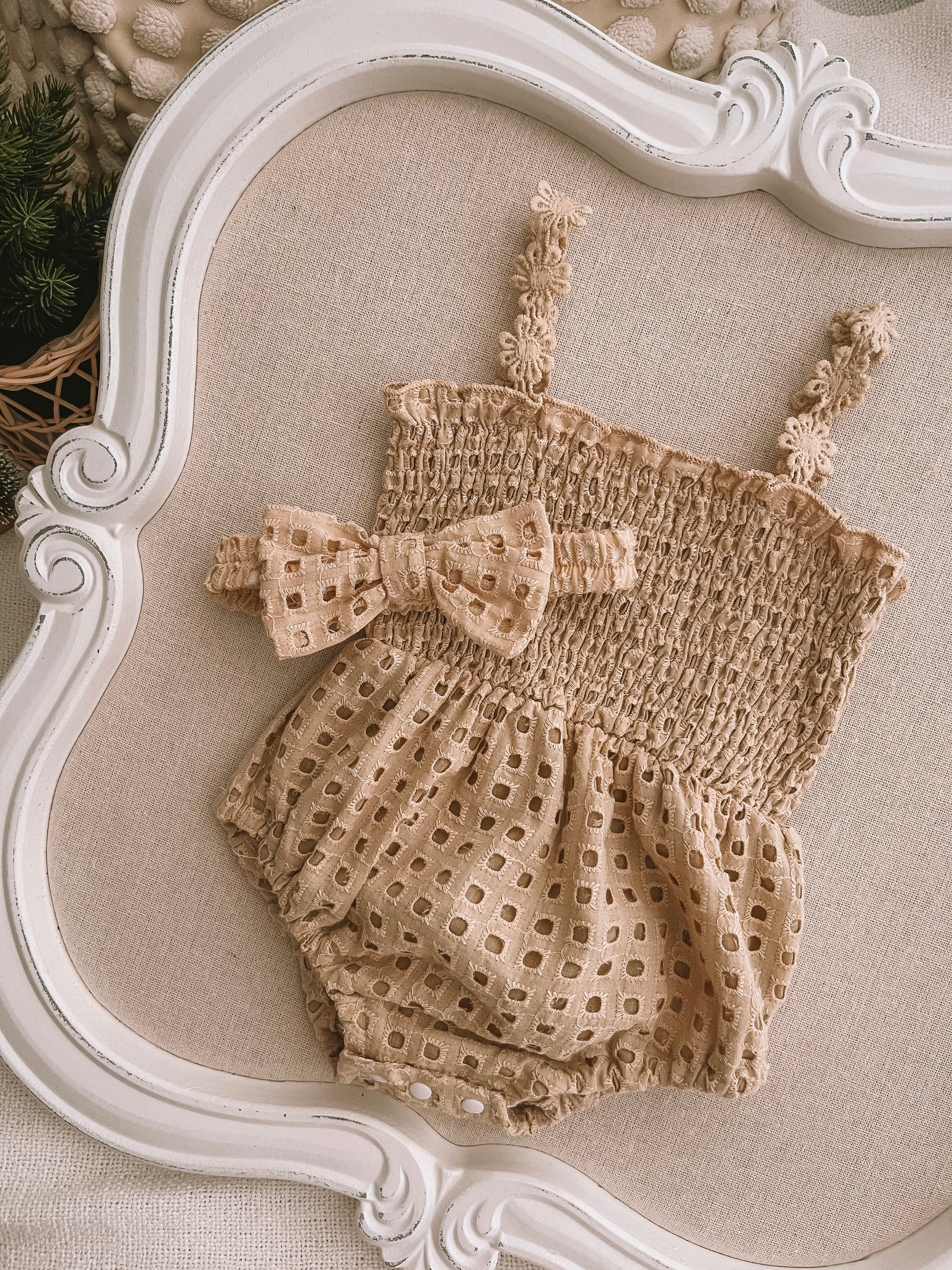 Cutie Beige Romper Set