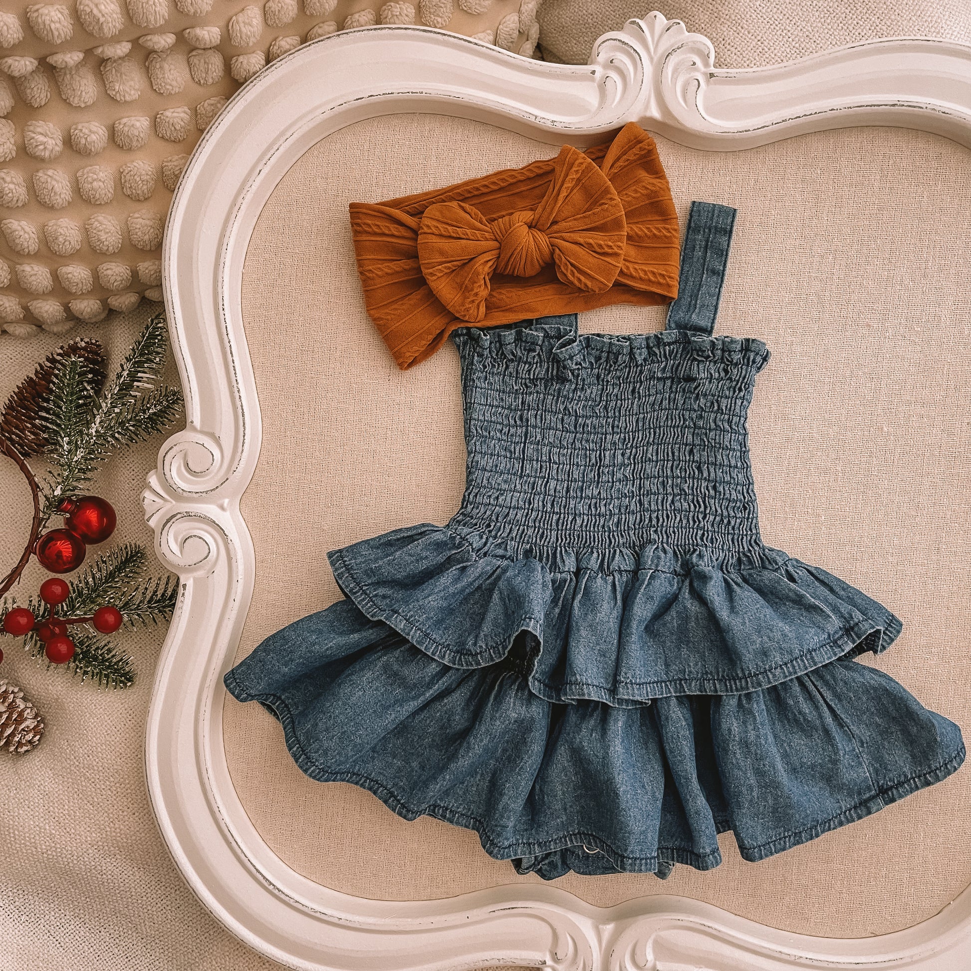 Sweet Denim Baby Girl Romper