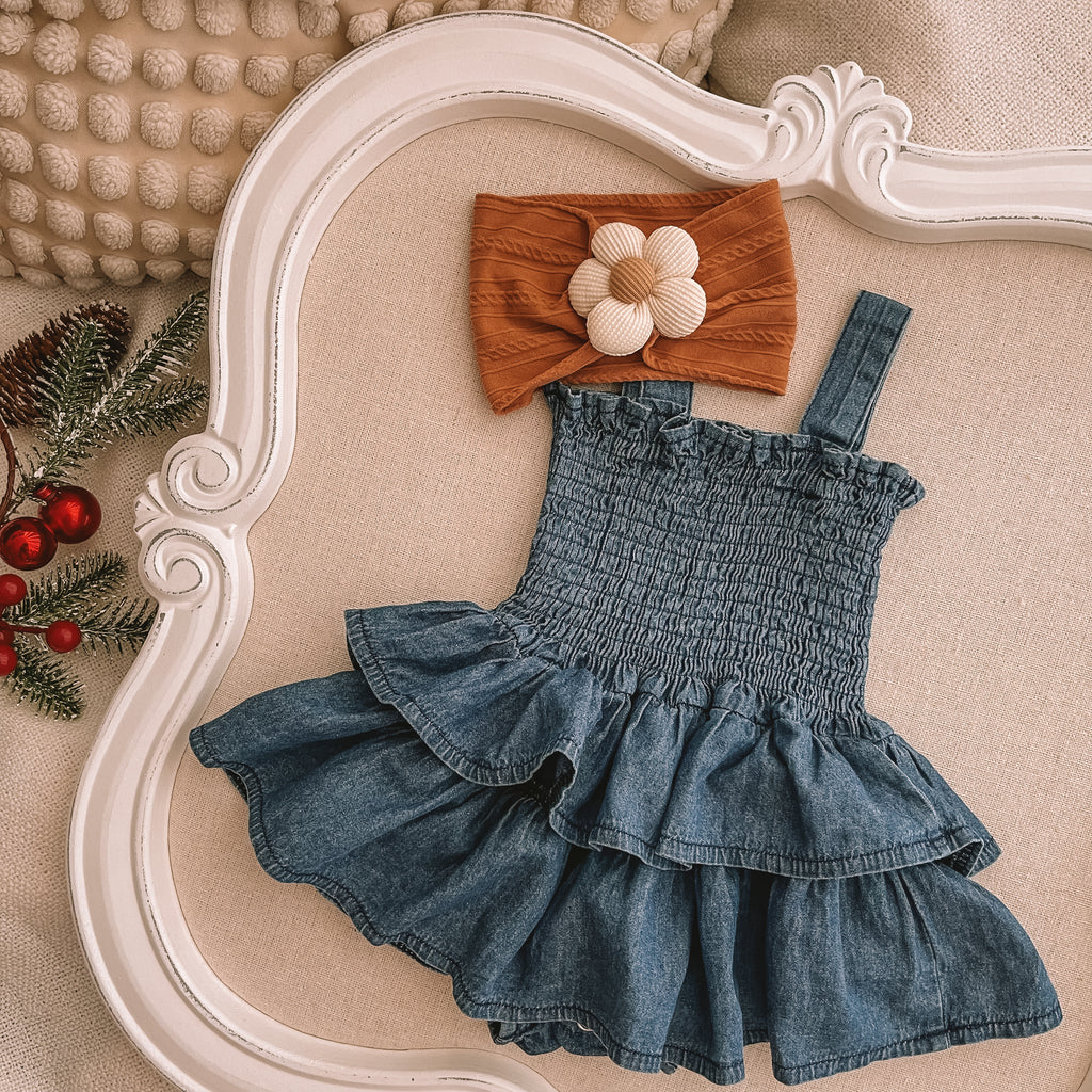 Sweet Denim Baby Girl Romper
