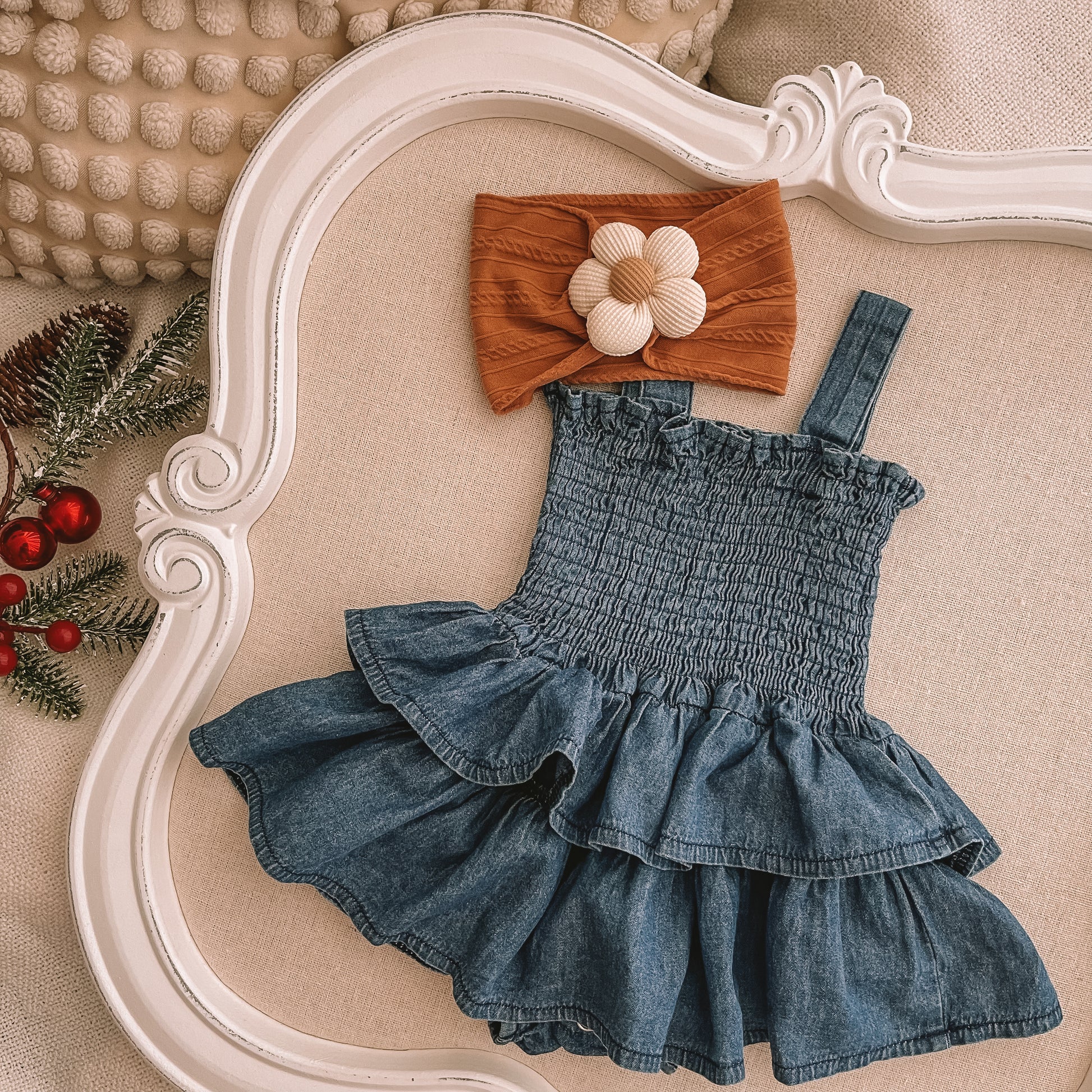 Sweet Denim Baby Girl Romper