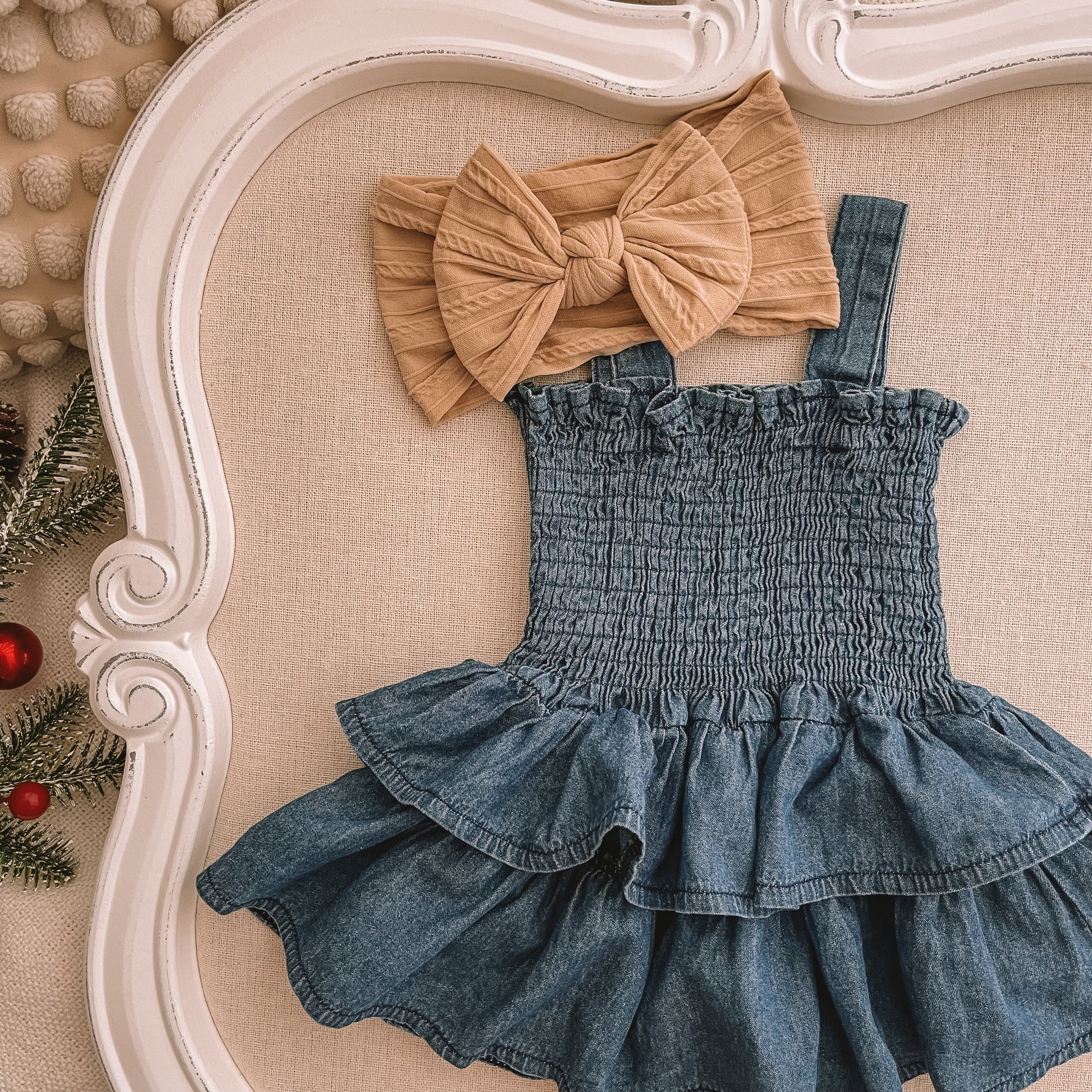 Sweet Denim Baby Girl Romper